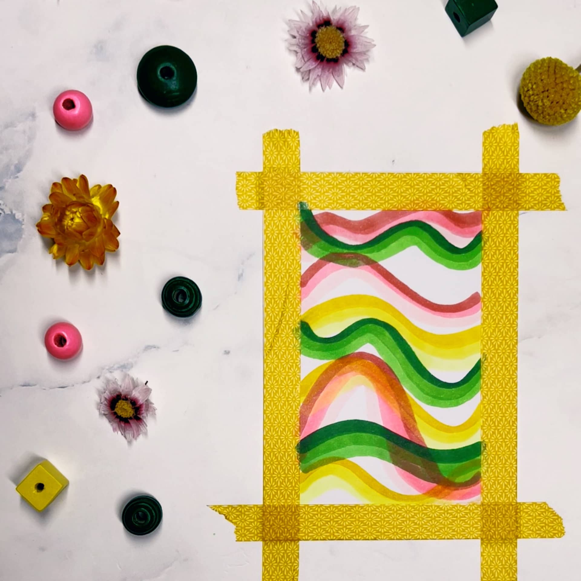 Step 2: Add some flowy lines in different shades around your first lines