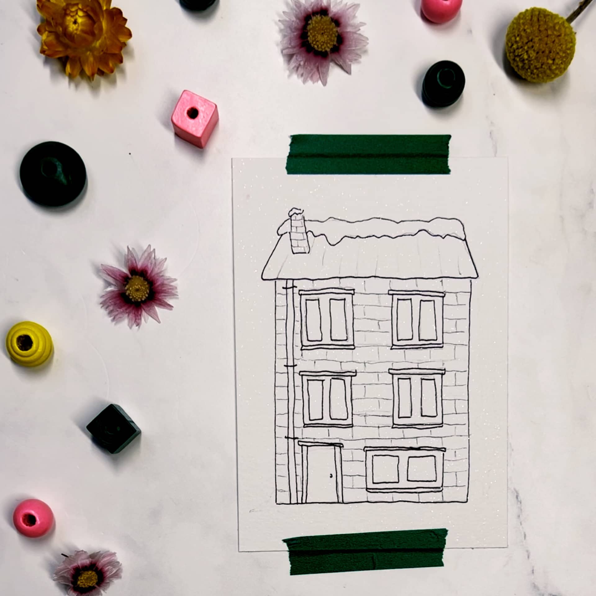 Step 1: Draw a house (as simple or detailed as you'd like)