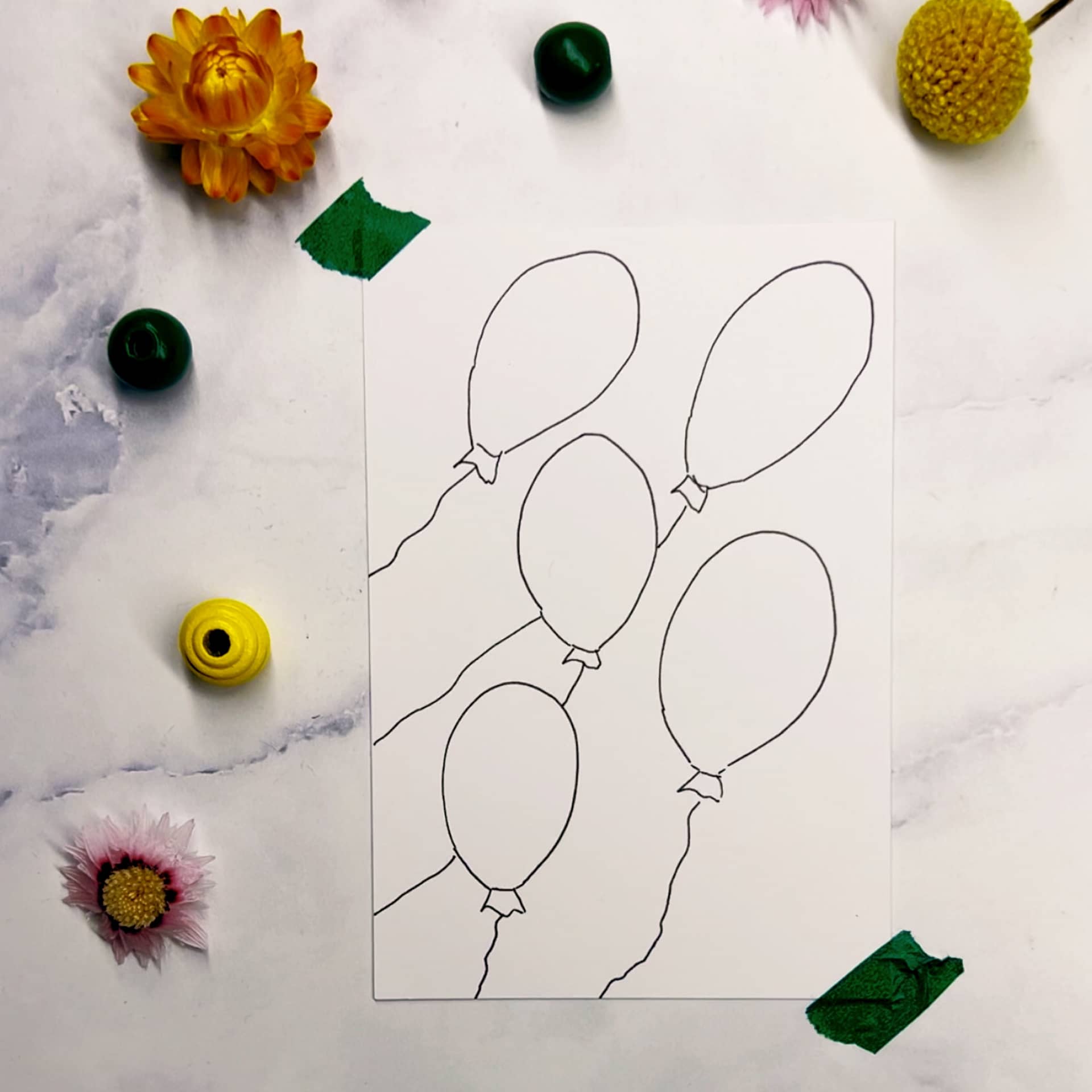 Step 1: Draw a few balloons