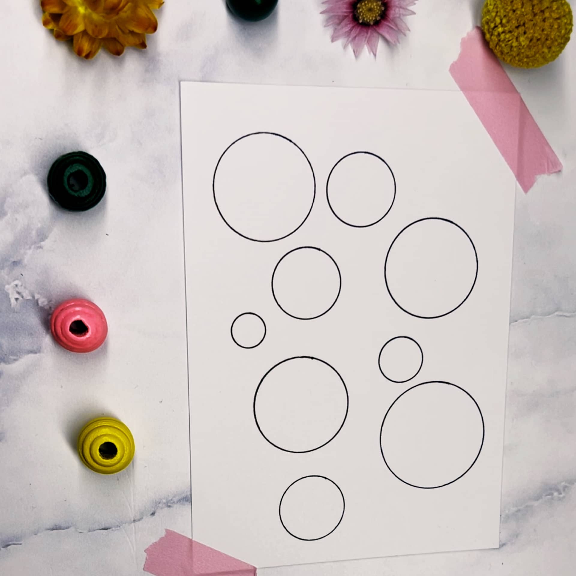 Step 1: Draw a few circle on your page