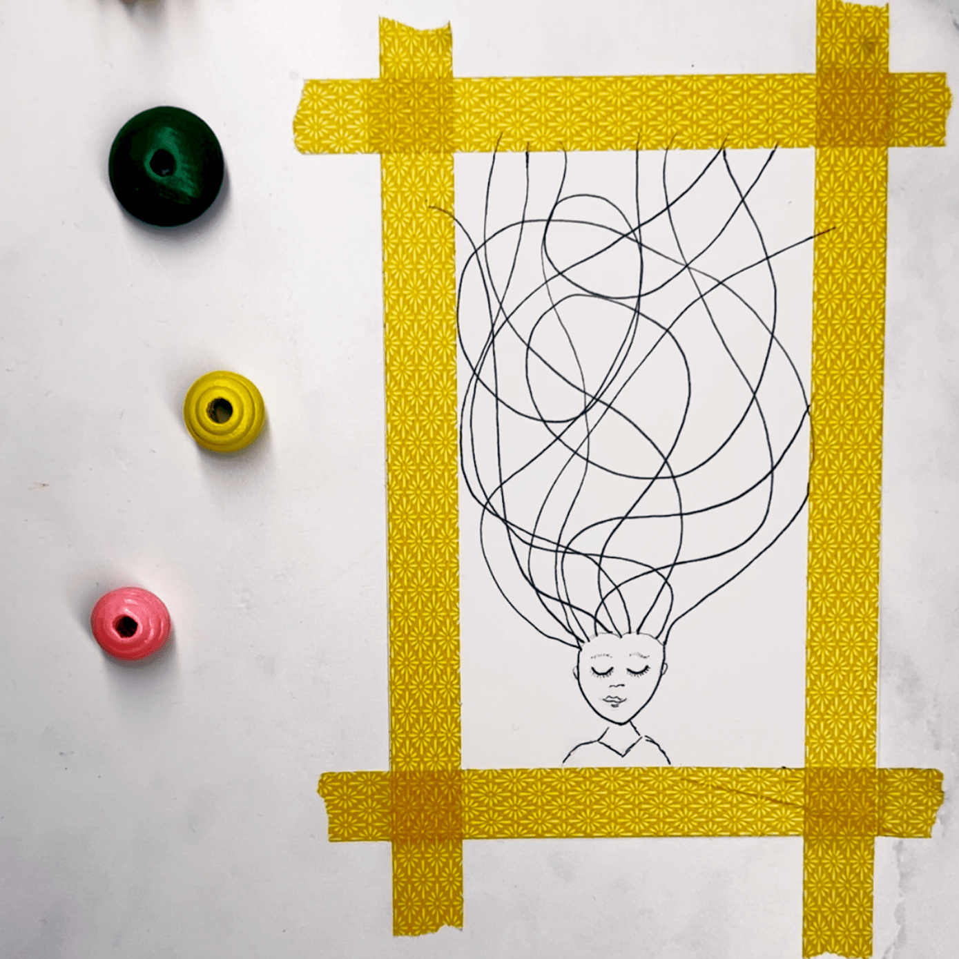 Step 2: From the top of the face draw freeform lines