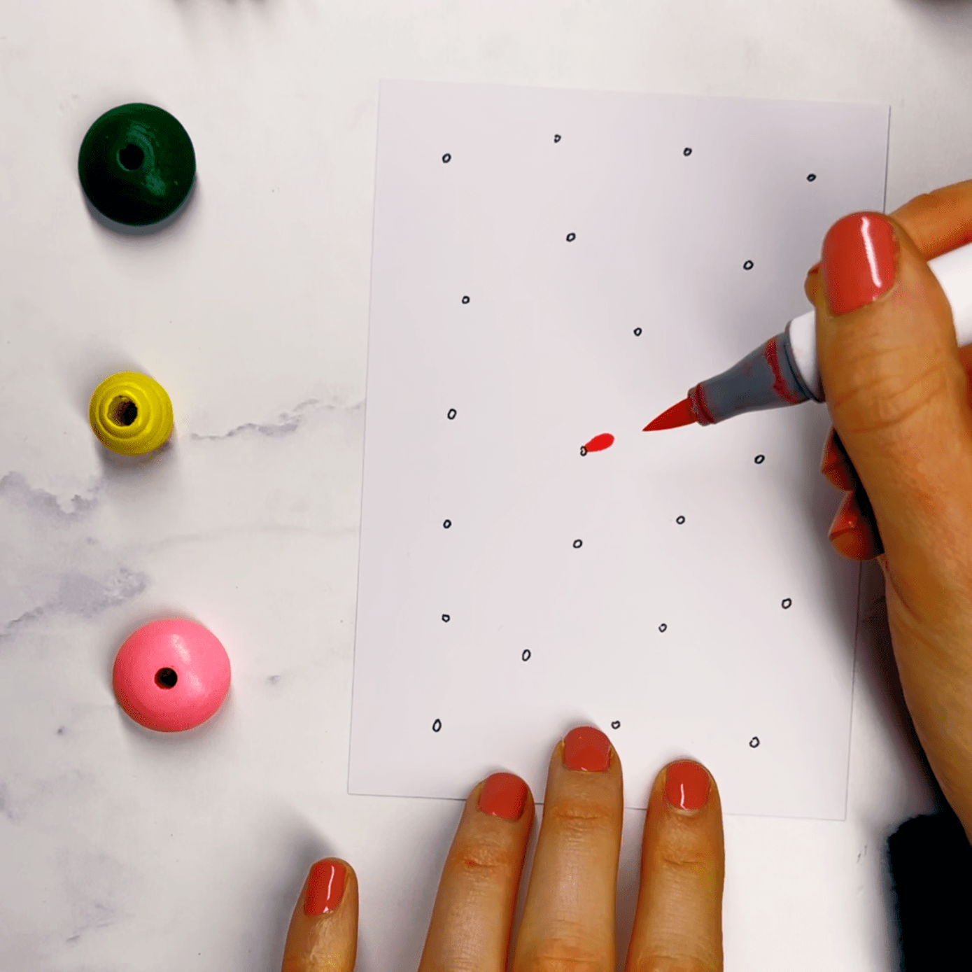 Step 2: Add your first petal with a brush pen