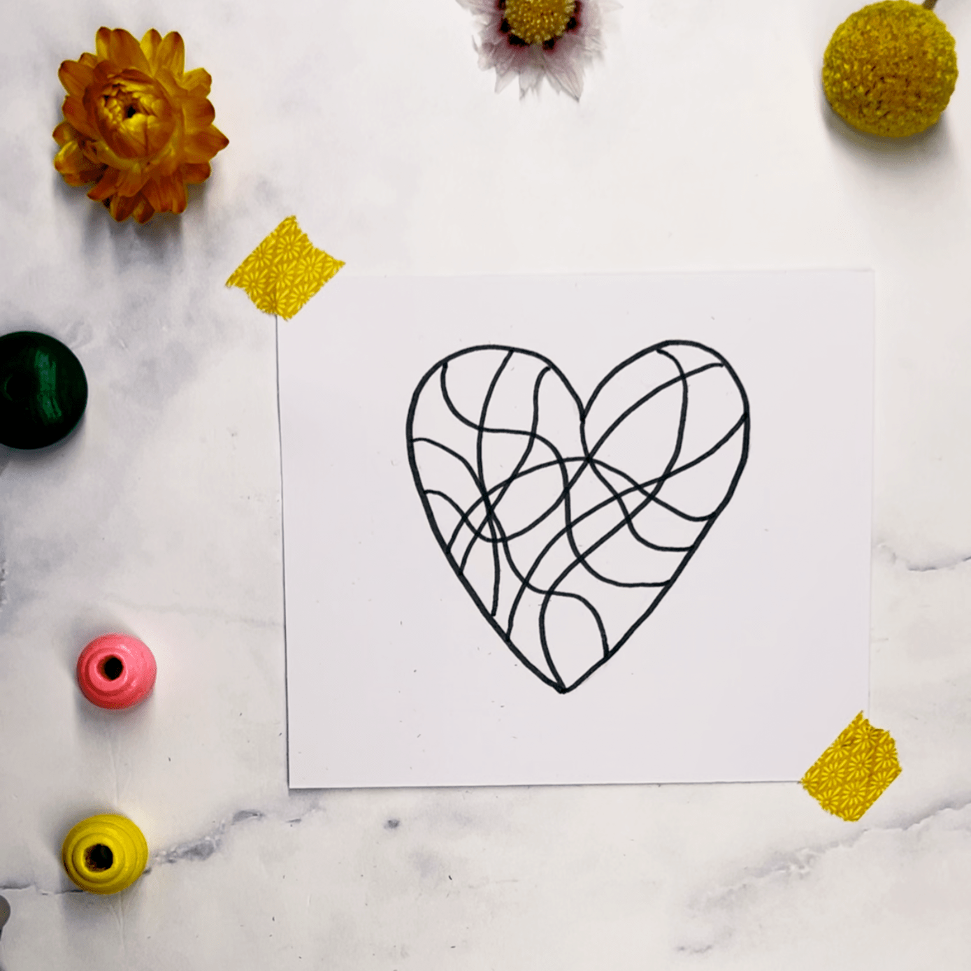 Step 2: Fill your heart with free-form lines