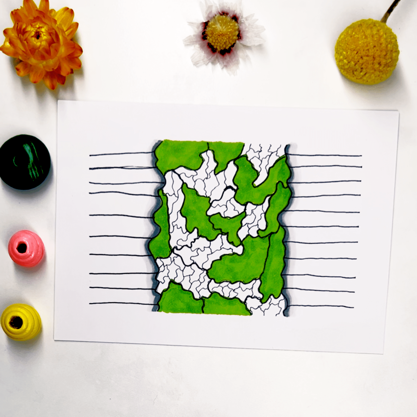 Step 6: To add depth and dimension to your artwork add shadow lines.