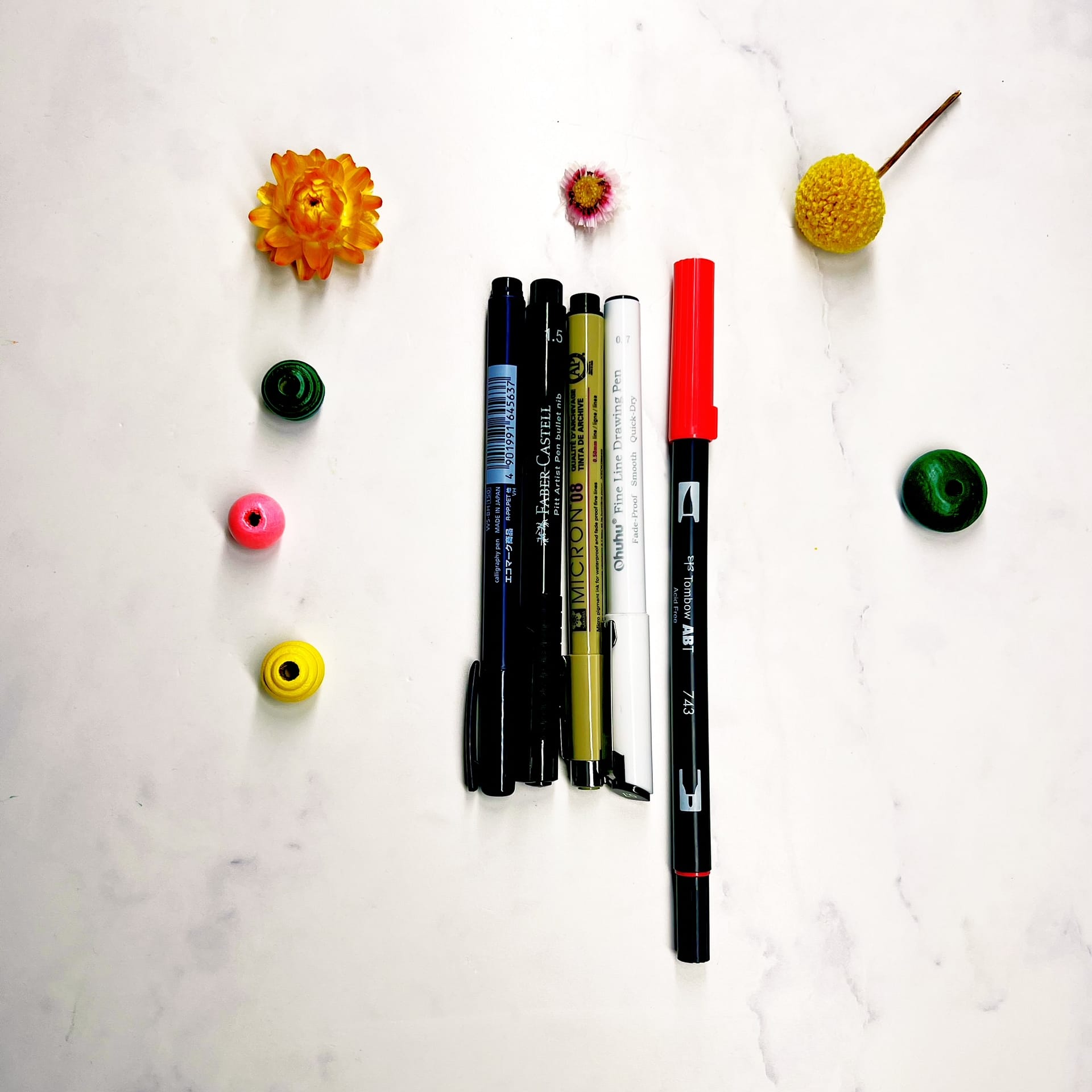 Supplies for the drawing positive affirmations for stress relief exercise