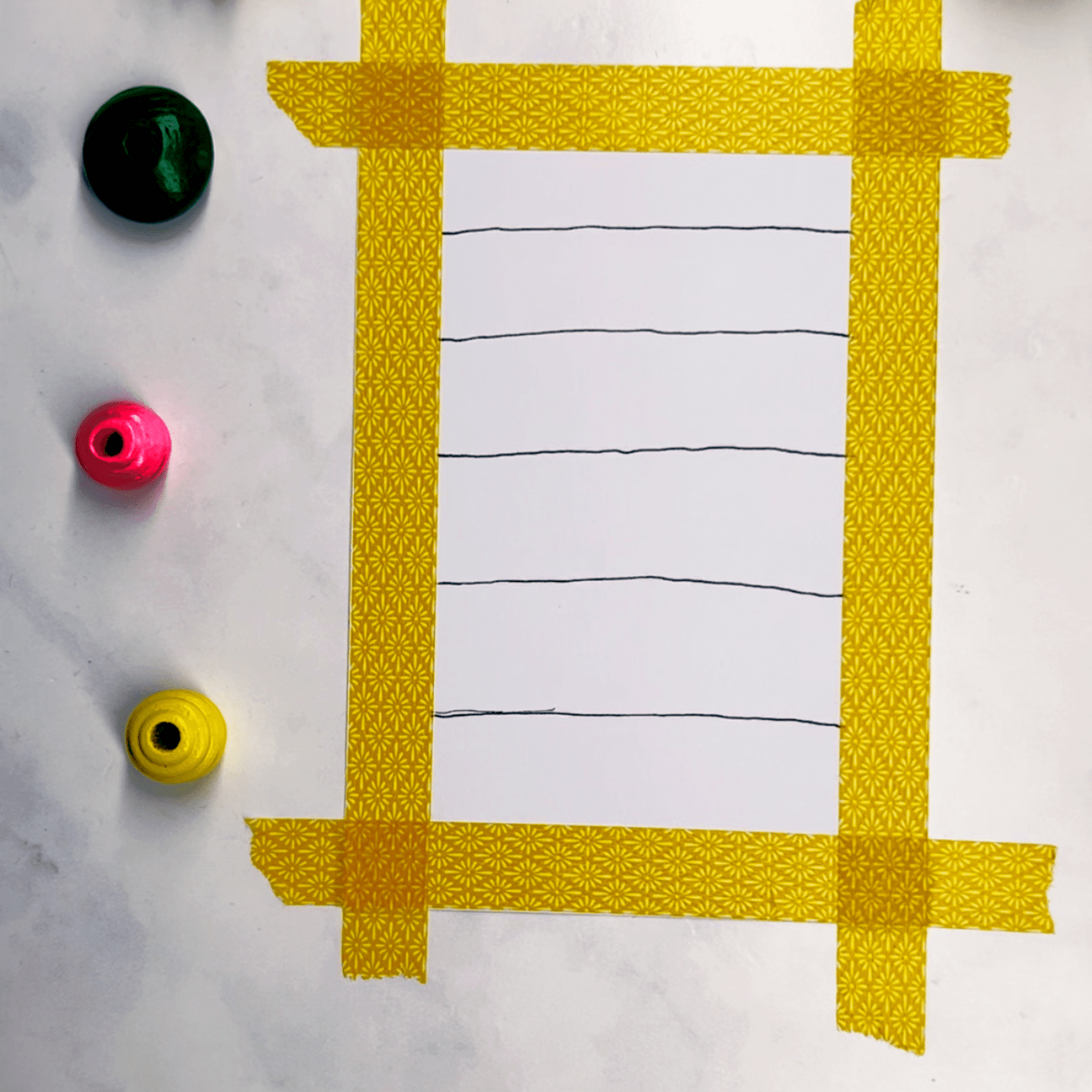 Step 1: Start by drawing a few horizontal lines across your page