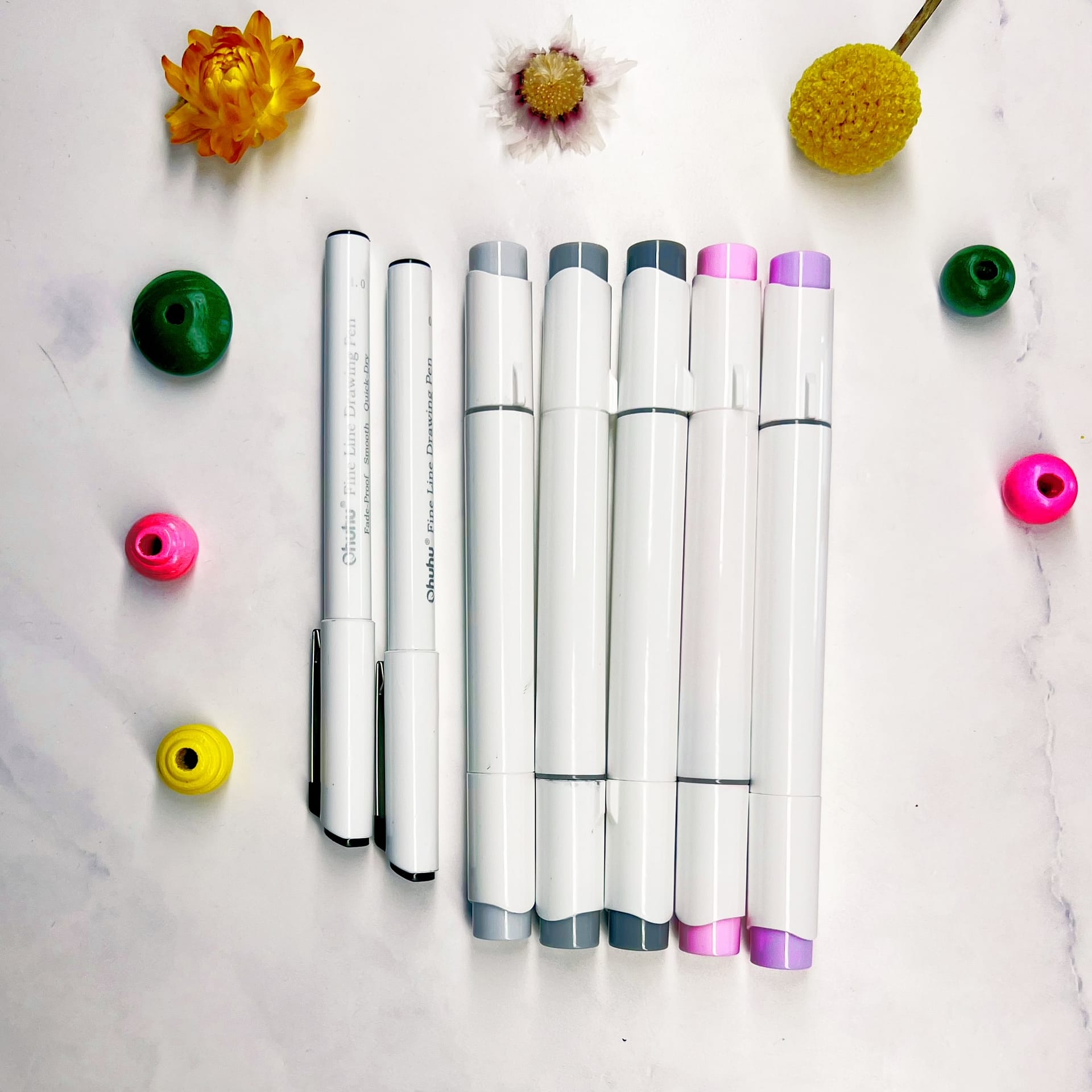 Supplies for the Ease Holiday Stress with Line and Pattern Drawing exercise