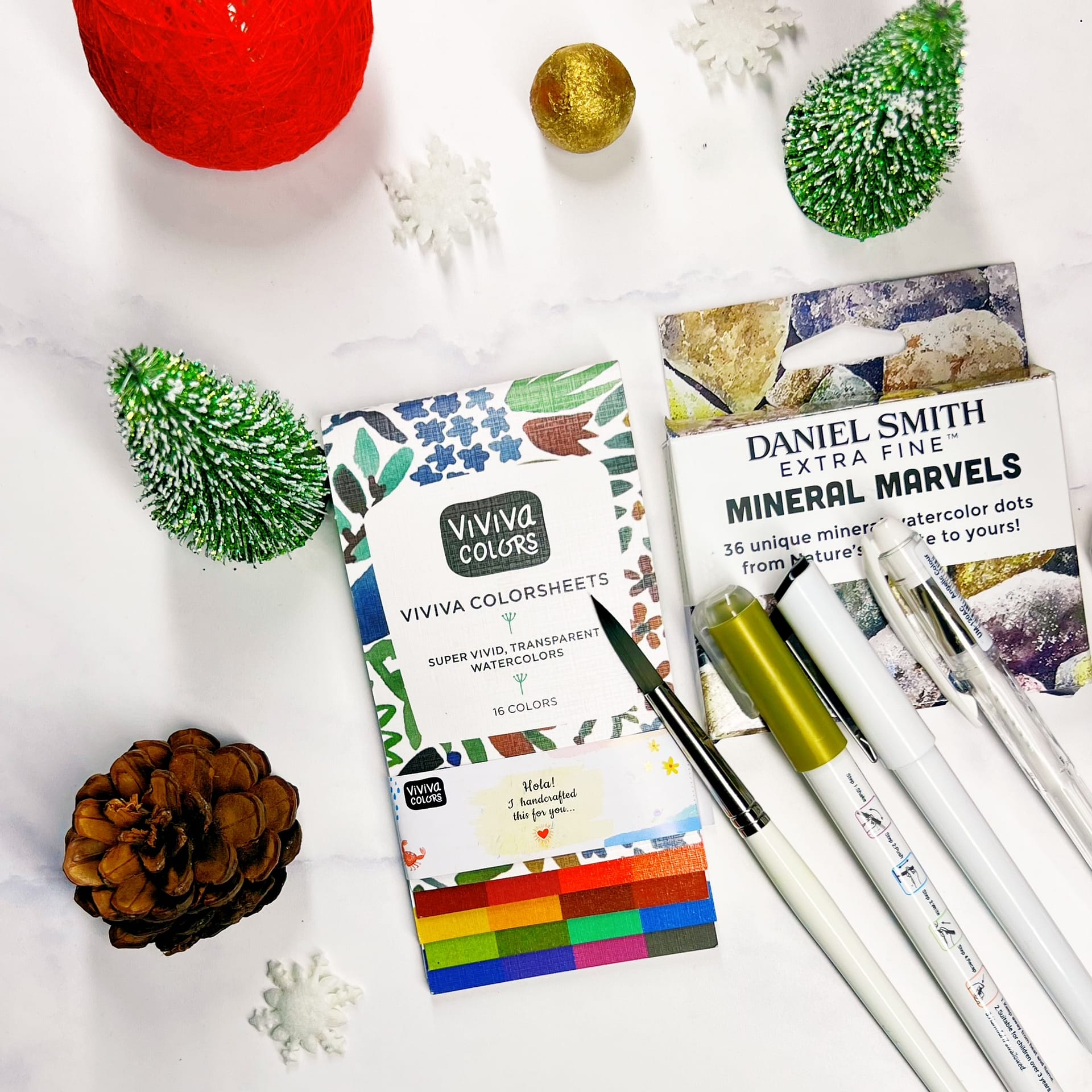 Supplies for the a Christmas Line Exercise
