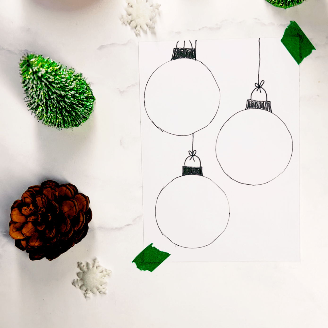 Step 2: Turn your circles into Christmas baubles