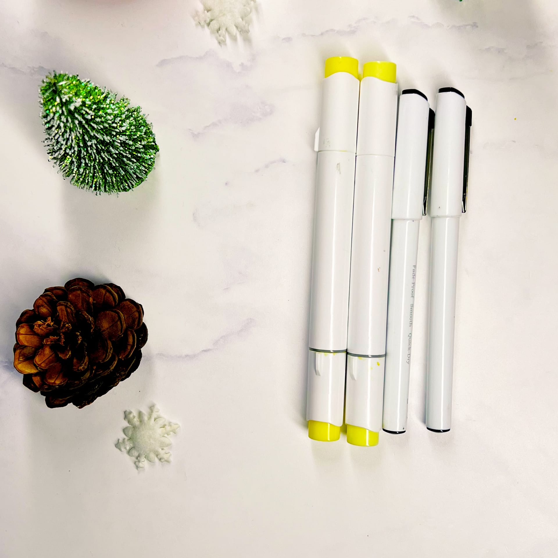 Supplies for a Winter Lights Drawing Exercise