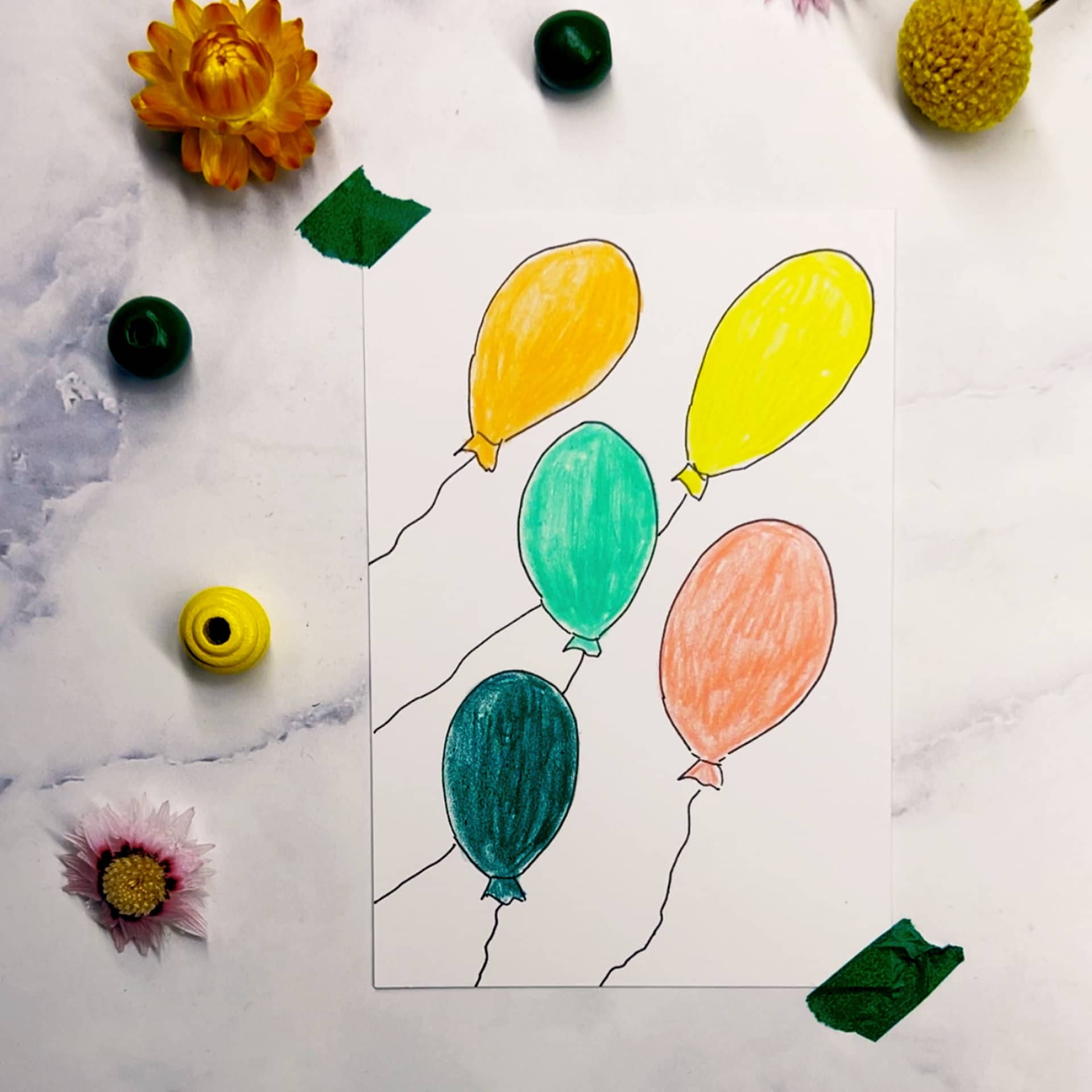 balloon drawing for kids